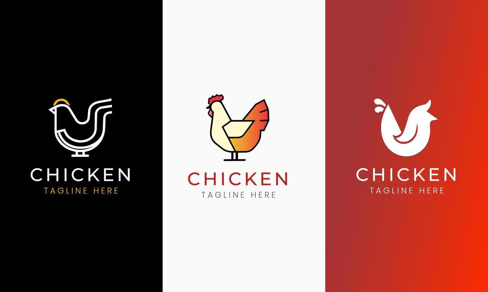 poulet logo conception restaurant Hôtel icône abstrait coq modèle illustration vecteur