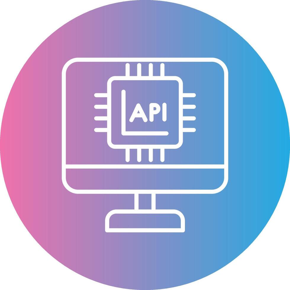 api interface ligne pente cercle icône vecteur