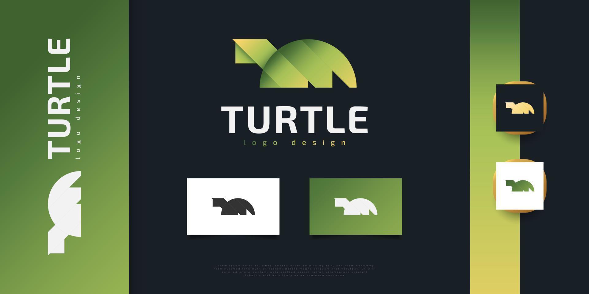 logo de tortue moderne et abstrait avec style dégradé. logo ou symbole de tortue vecteur