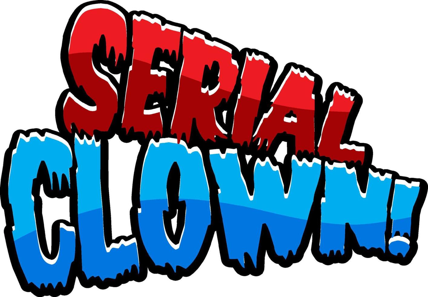 logo de mot de clown en série pour halloween vecteur