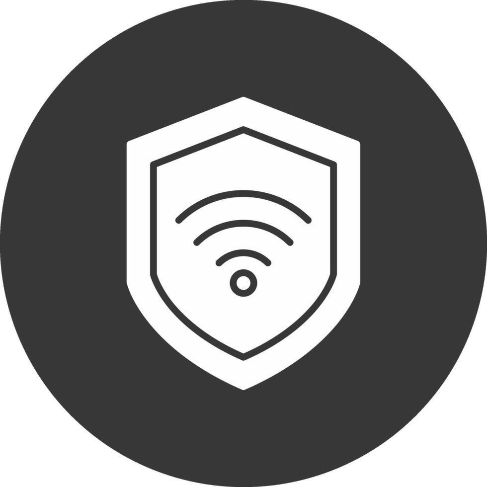 Wifi Sécurité glyphe inversé icône vecteur