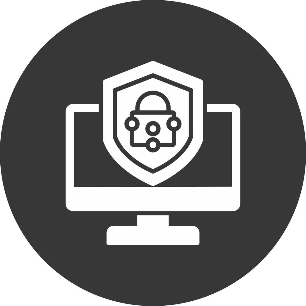 Sécurité ordinateur réparer glyphe inversé icône vecteur