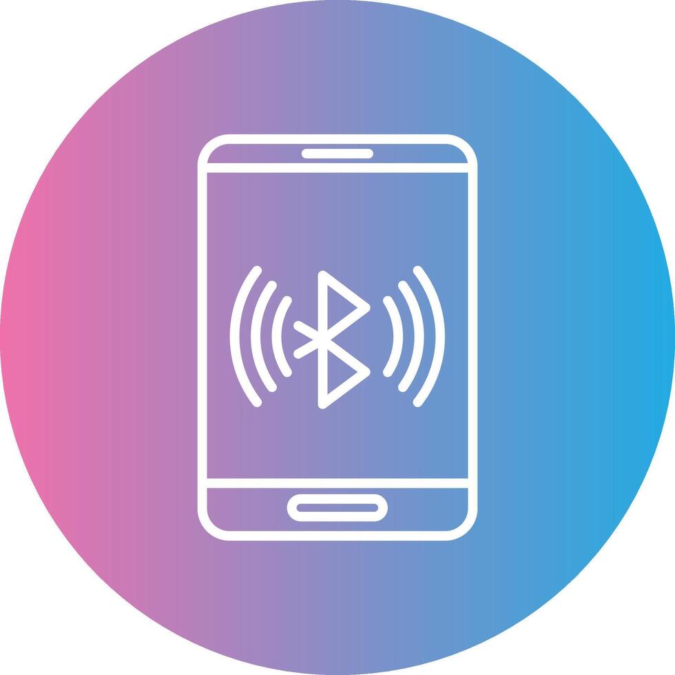 Bluetooth ligne pente cercle icône vecteur