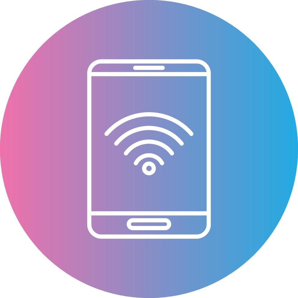 Wifi ligne pente cercle icône vecteur