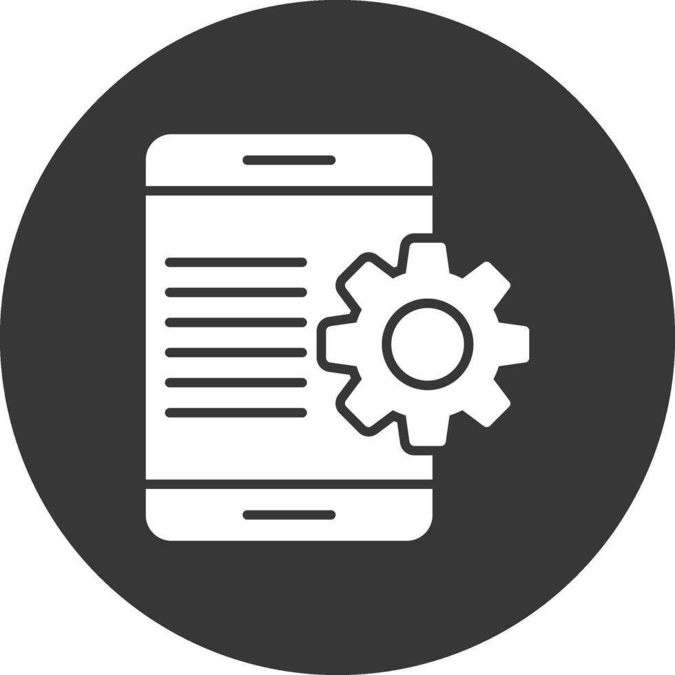 app développement glyphe inversé icône vecteur