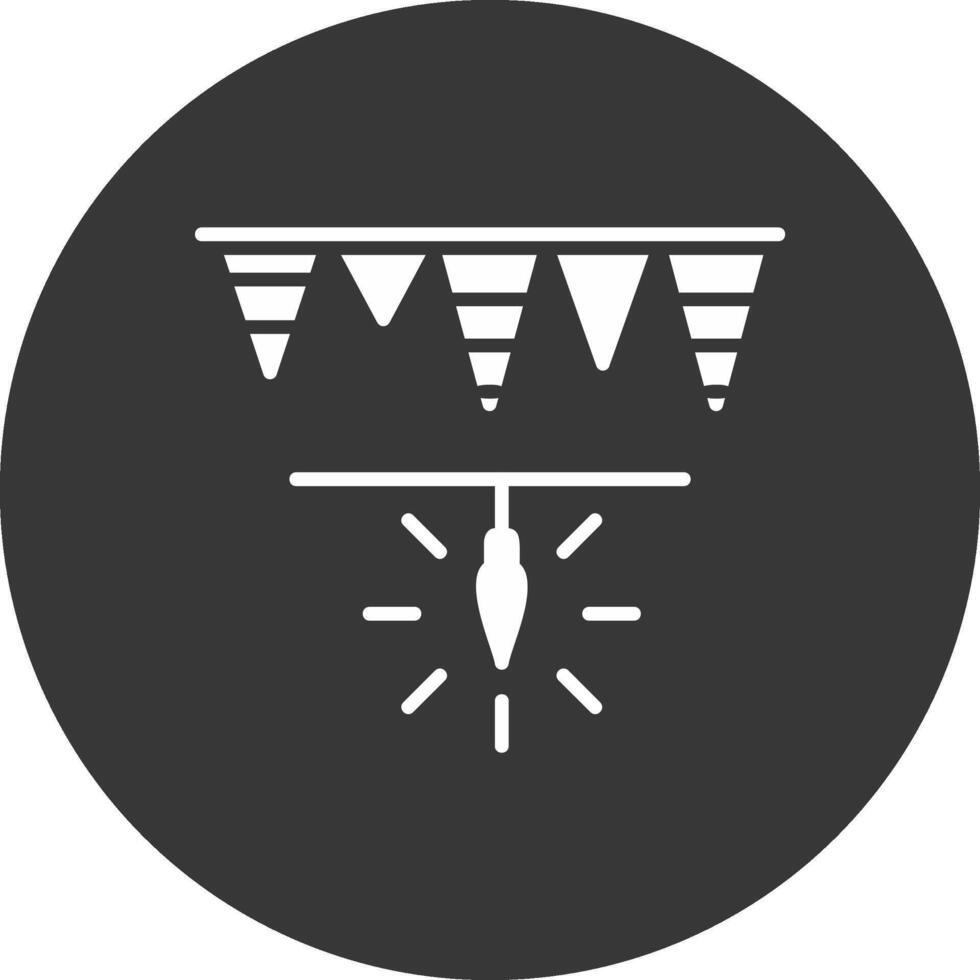 icône inversée de glyphe de guirlandes vecteur