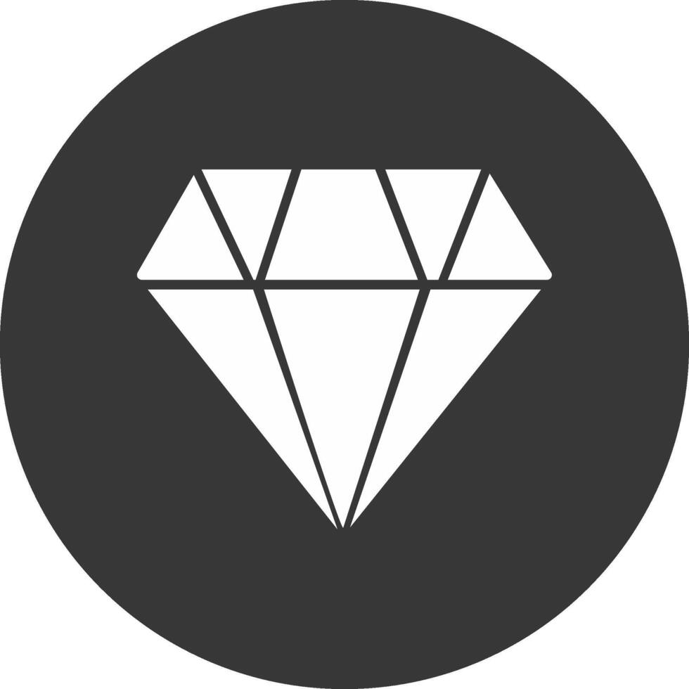 icône inversée de glyphe de diamant vecteur