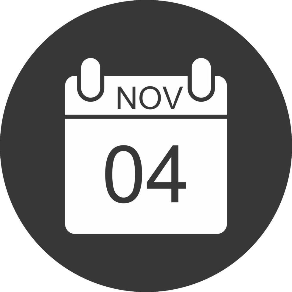 novembre glyphe inversé icône vecteur