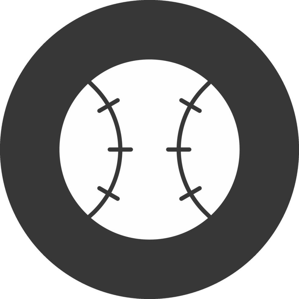 icône inversée de glyphe de baseball vecteur