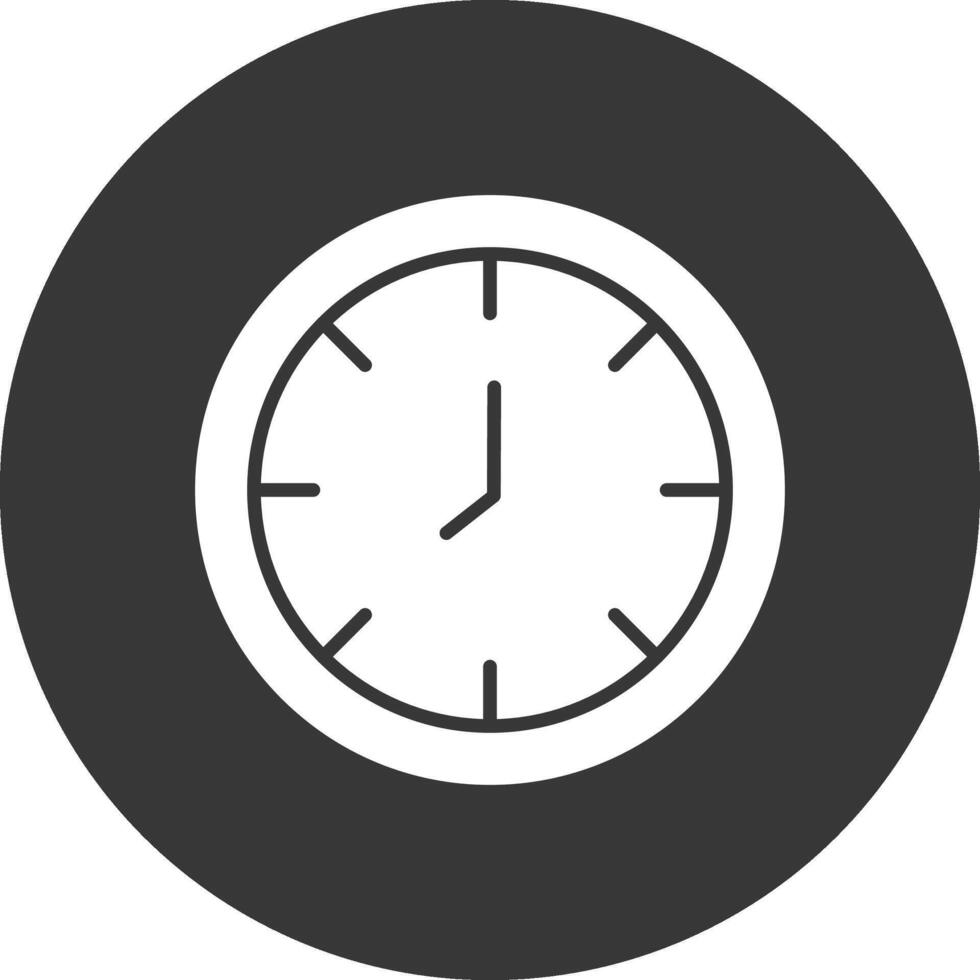 icône inversée de glyphe d'horloge vecteur