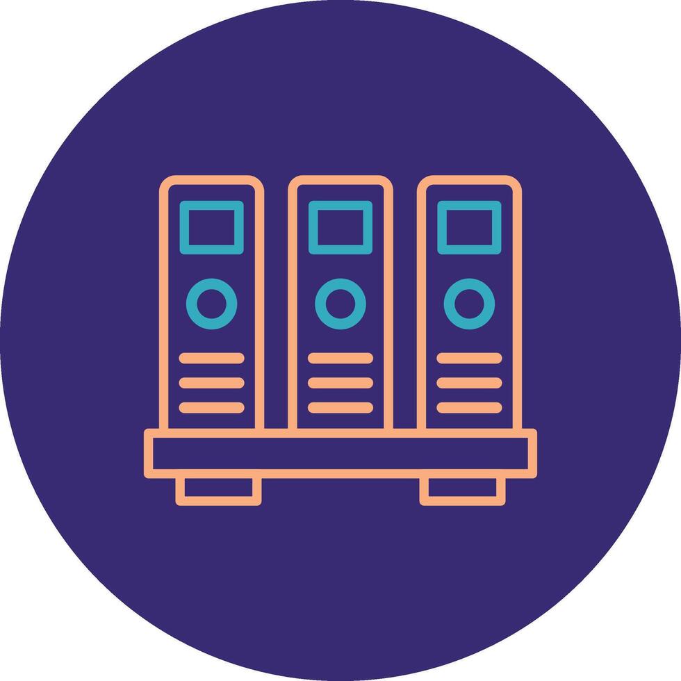 dossier ligne deux Couleur cercle icône vecteur