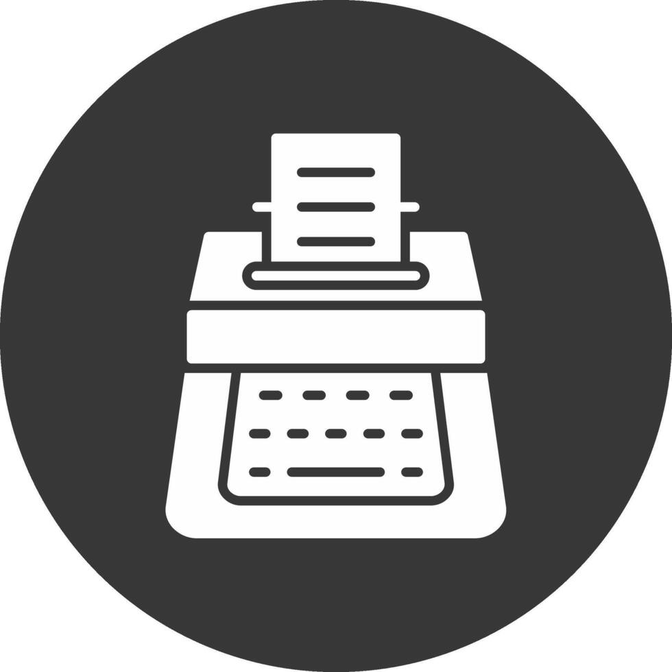 icône inversée de glyphe de machine à écrire vecteur