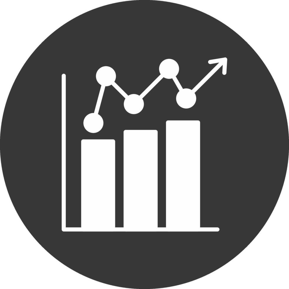 icône inversée de glyphe de graphique à barres vecteur