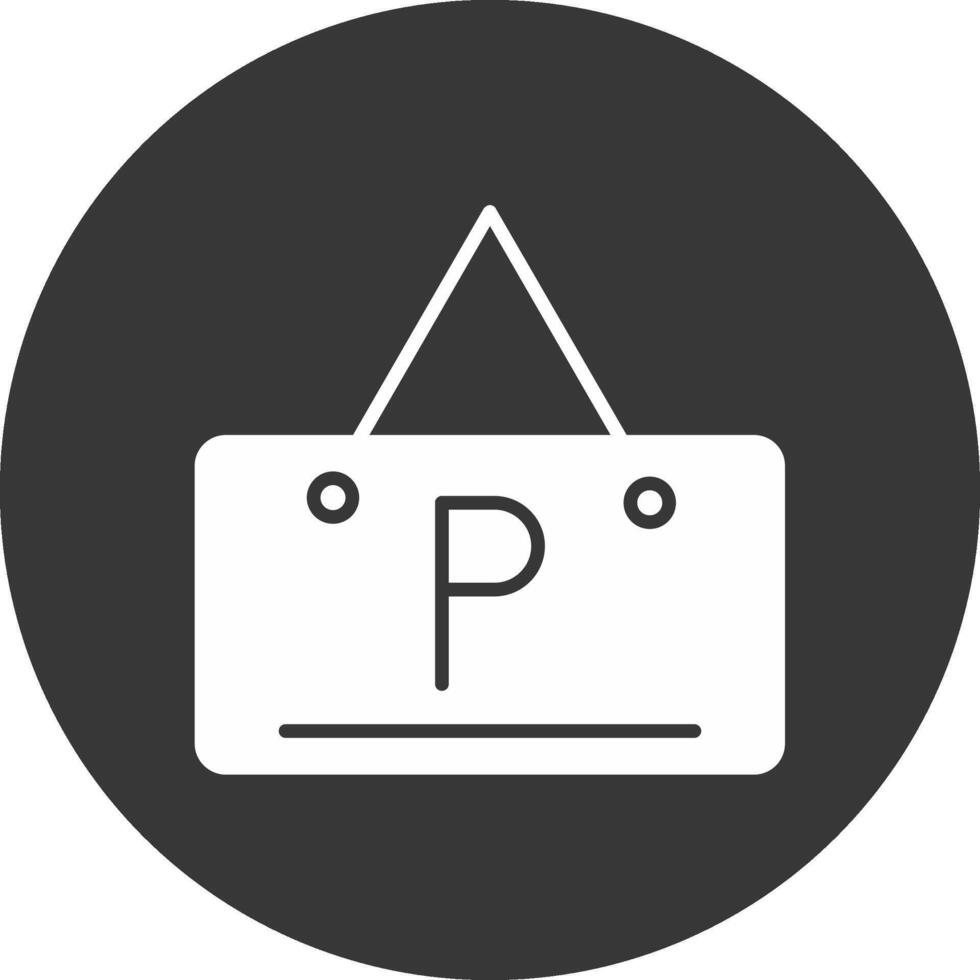 icône inversée de glyphe de stationnement vecteur