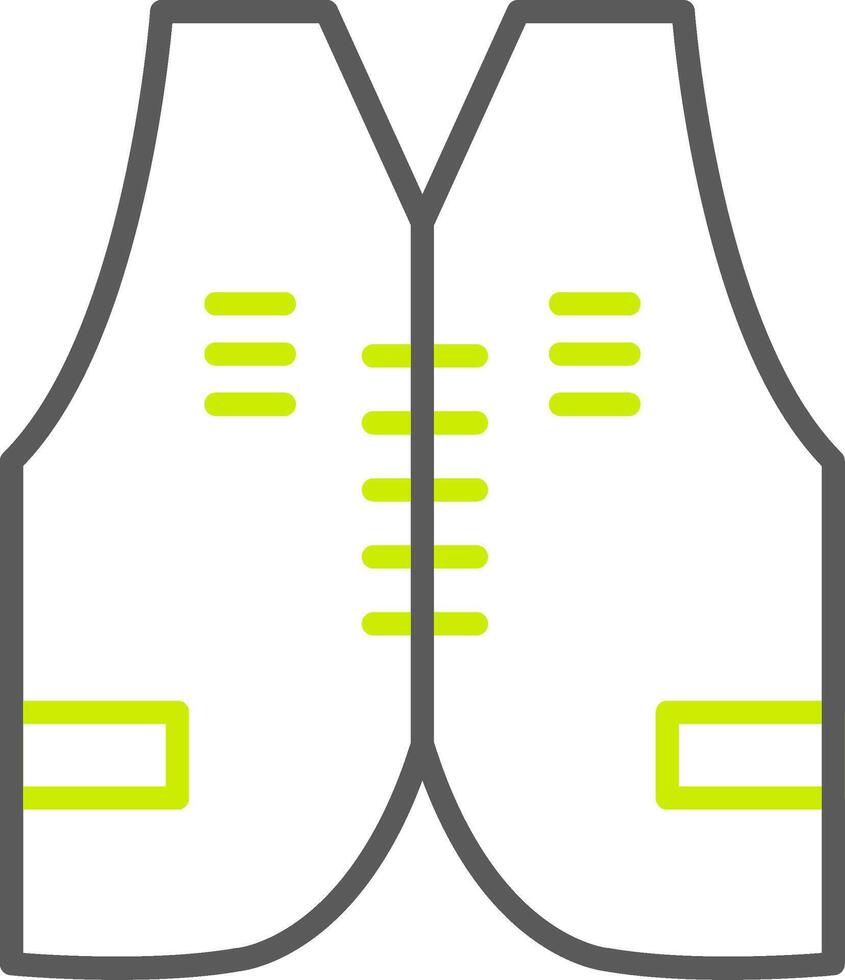 icône de la ligne de gilet deux couleurs vecteur