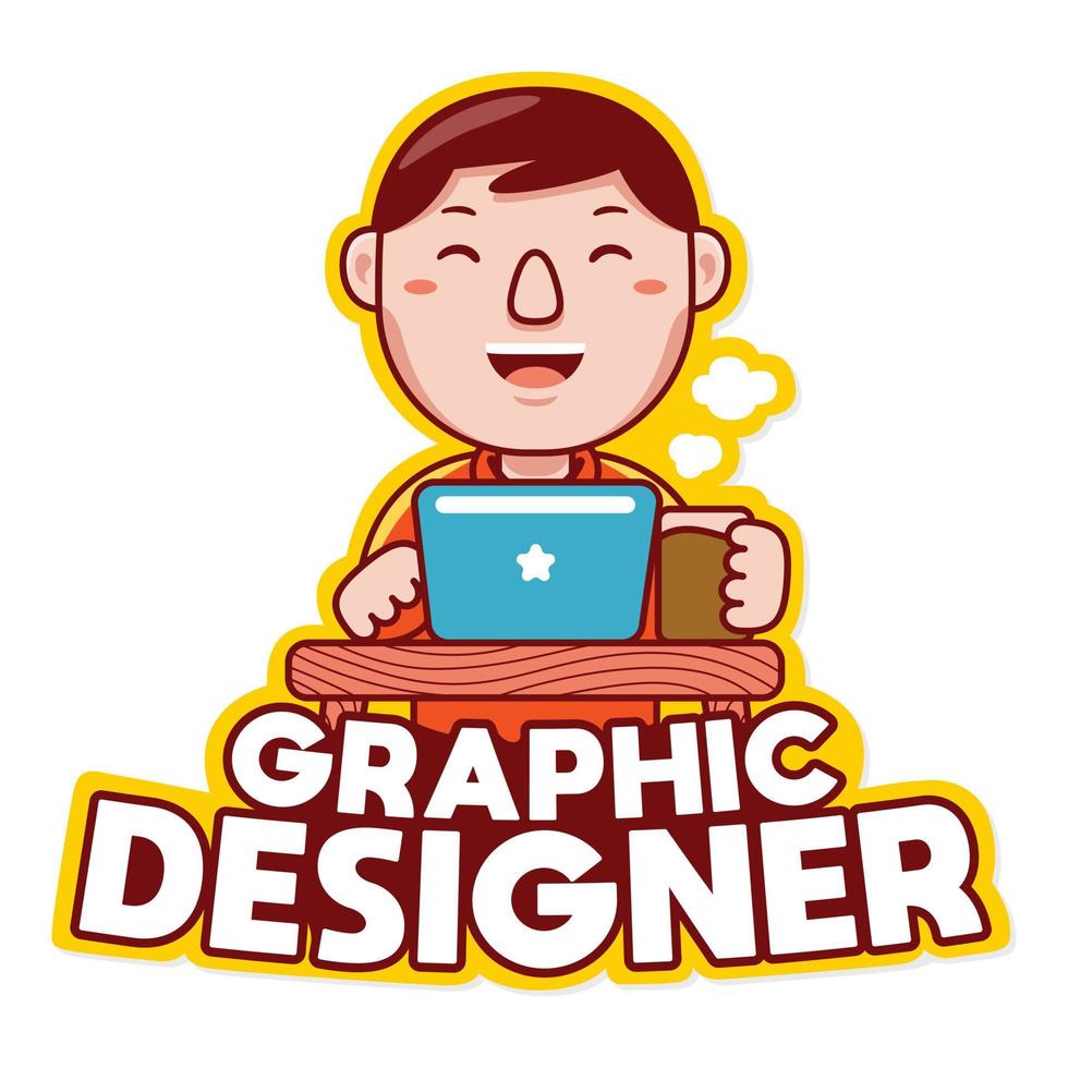 logo de profession de graphiste vecteur