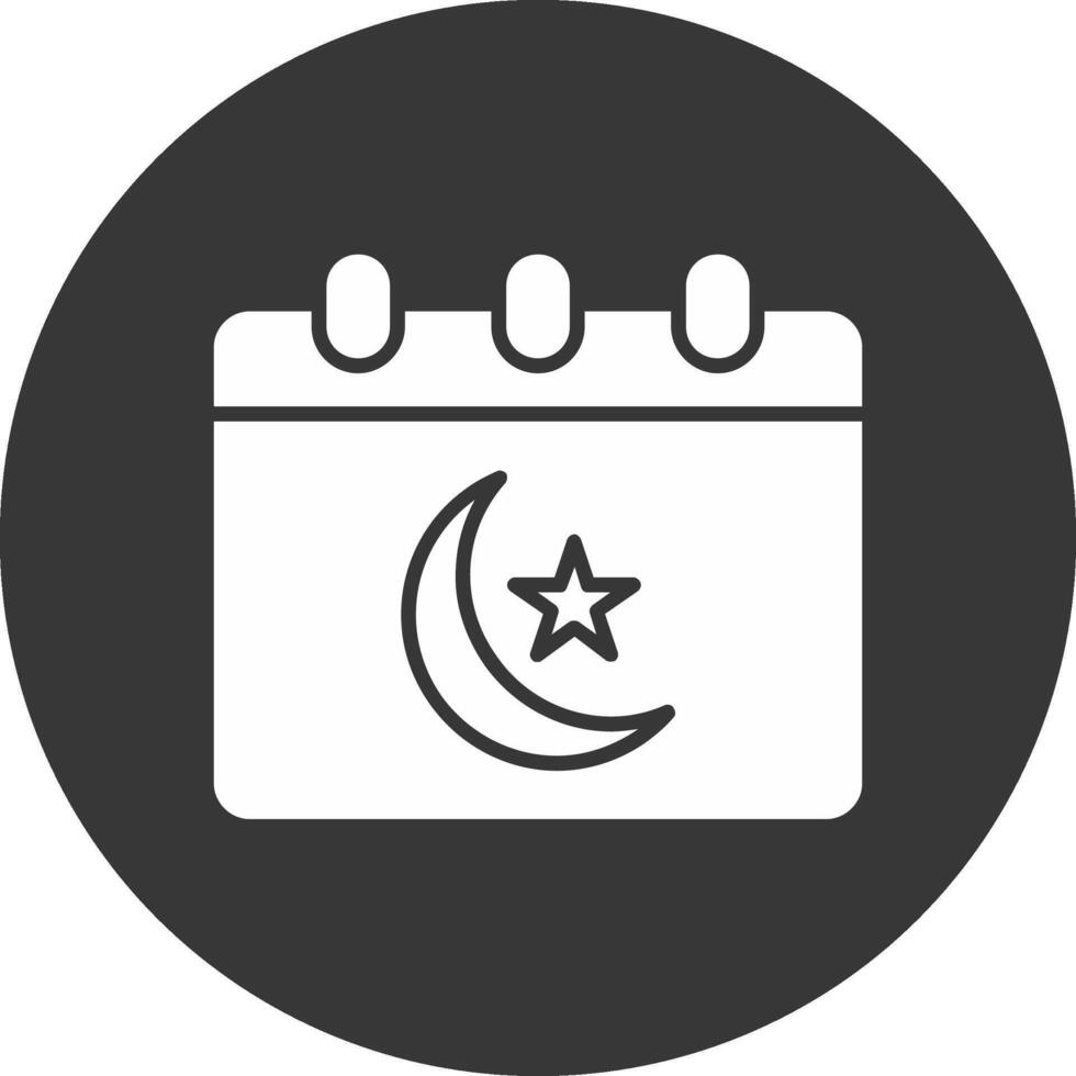 Ramadan temps table glyphe inversé icône vecteur