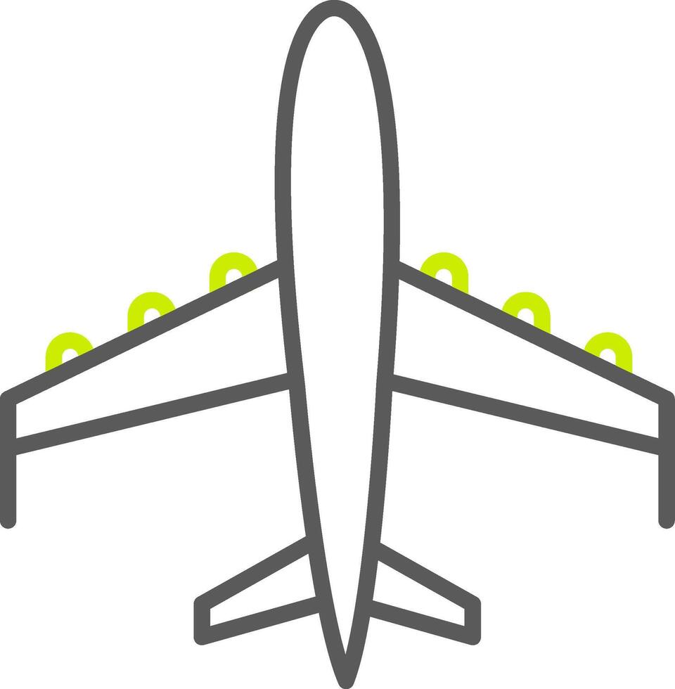 icône de couleur deux lignes d'avion vecteur