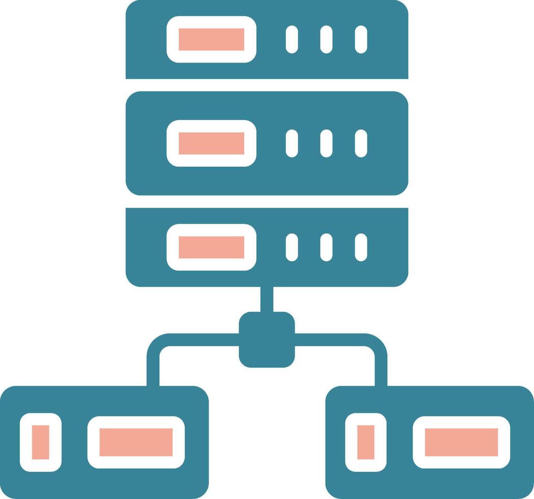 icône de deux couleurs de glyphe de réseau de données vecteur