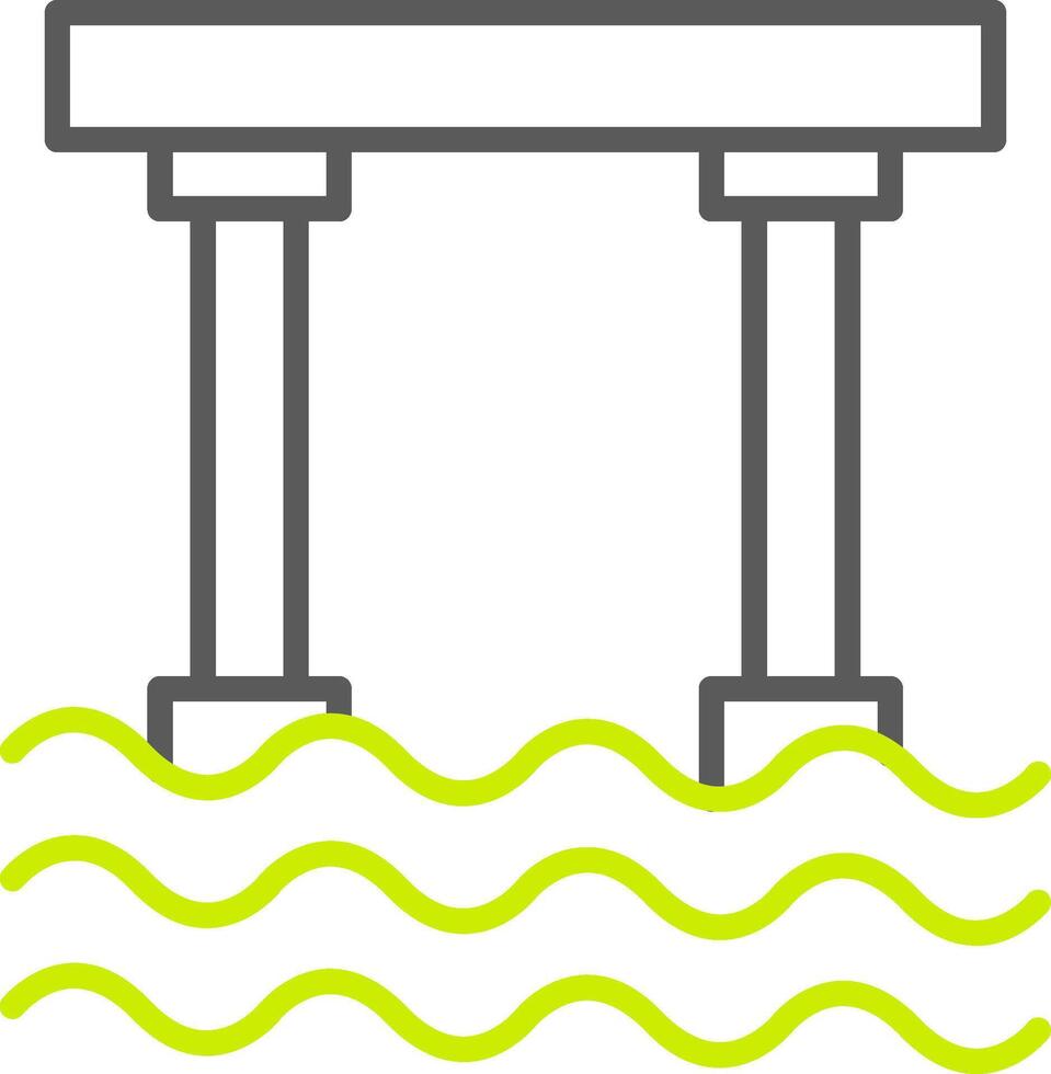 icône de deux couleurs de ligne de pont vecteur