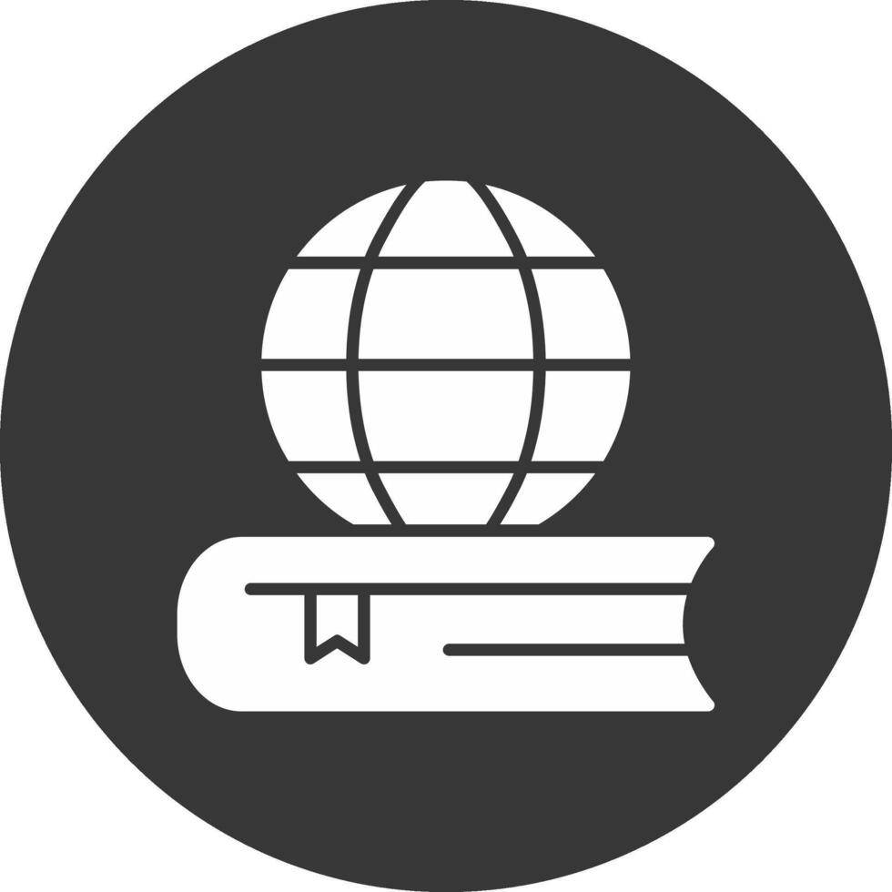 global éducation glyphe inversé icône vecteur