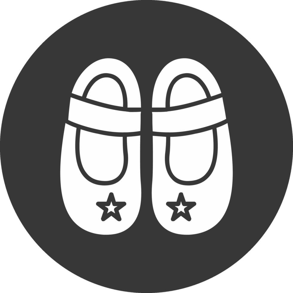 bébé chaussure glyphe inversé icône vecteur