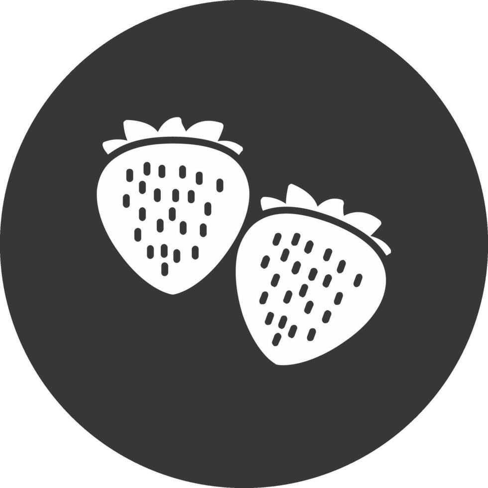 icône inversée de glyphe de fraises vecteur