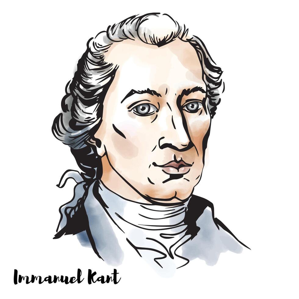 immanuel kant portrait vecteur