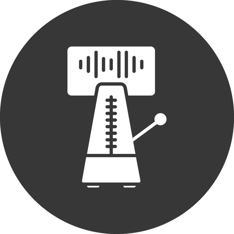 métronome glyphe inversé icône vecteur