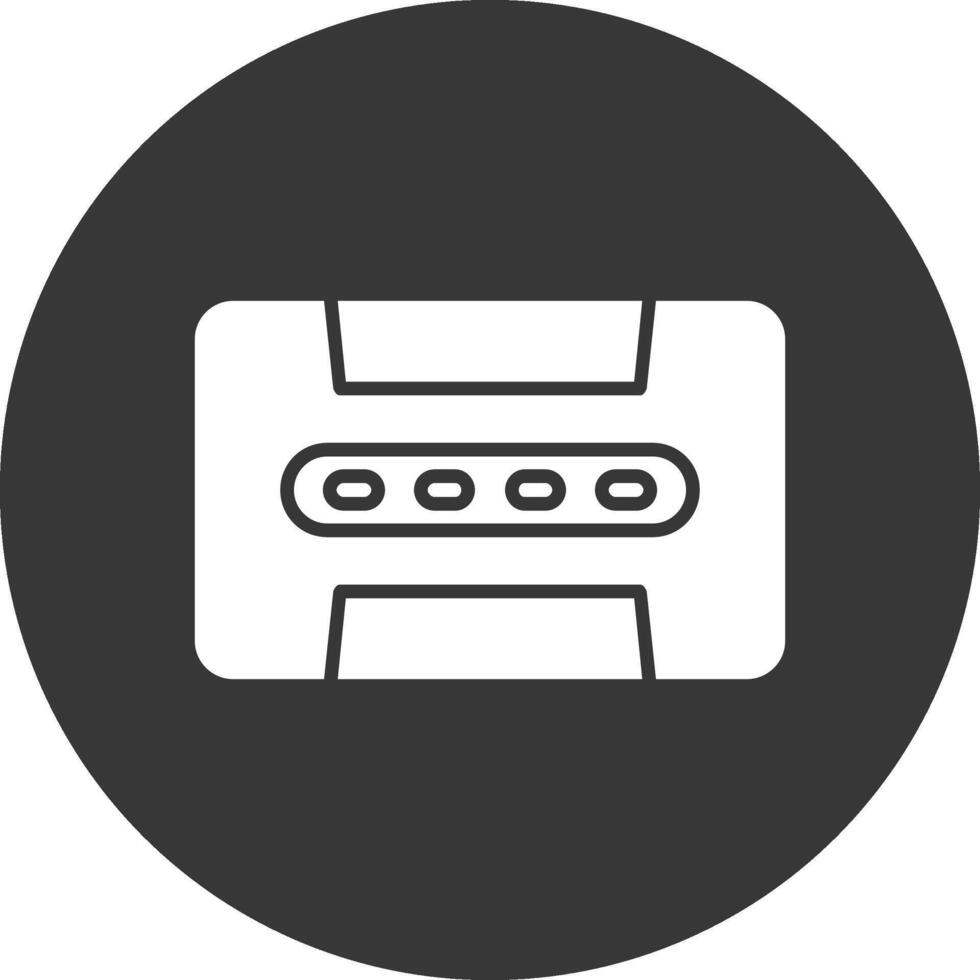 icône inversée de glyphe de cassette vecteur