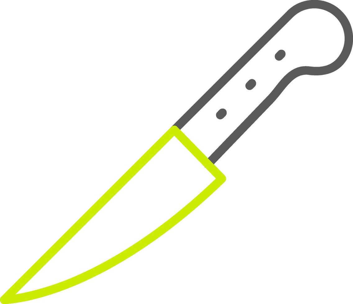 icône de deux couleurs de ligne de couteau vecteur