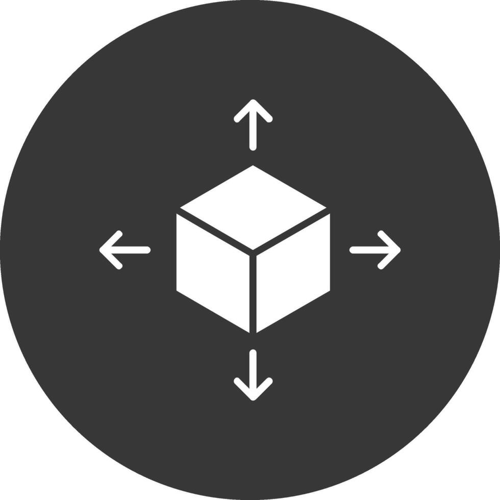 icône inversée de glyphe de cube vecteur