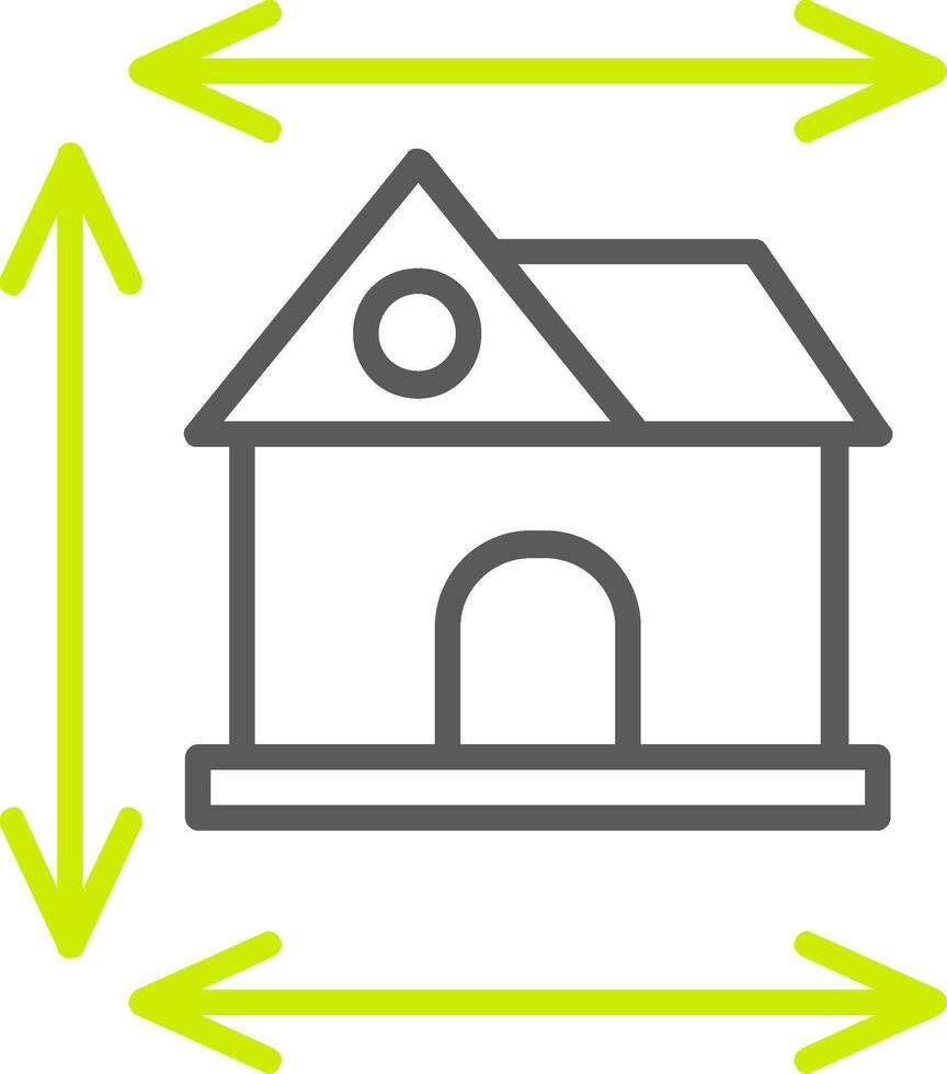 Accueil dimensions ligne deux Couleur icône vecteur