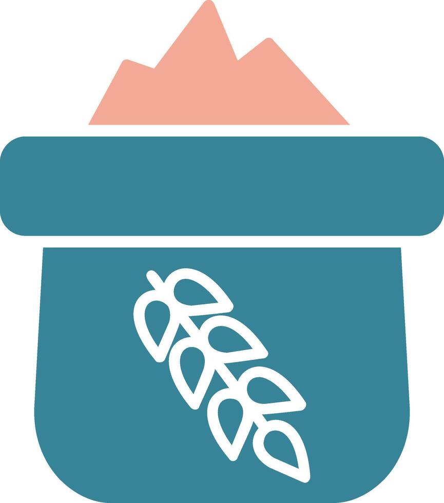 icône de deux couleurs de glyphe de farine vecteur