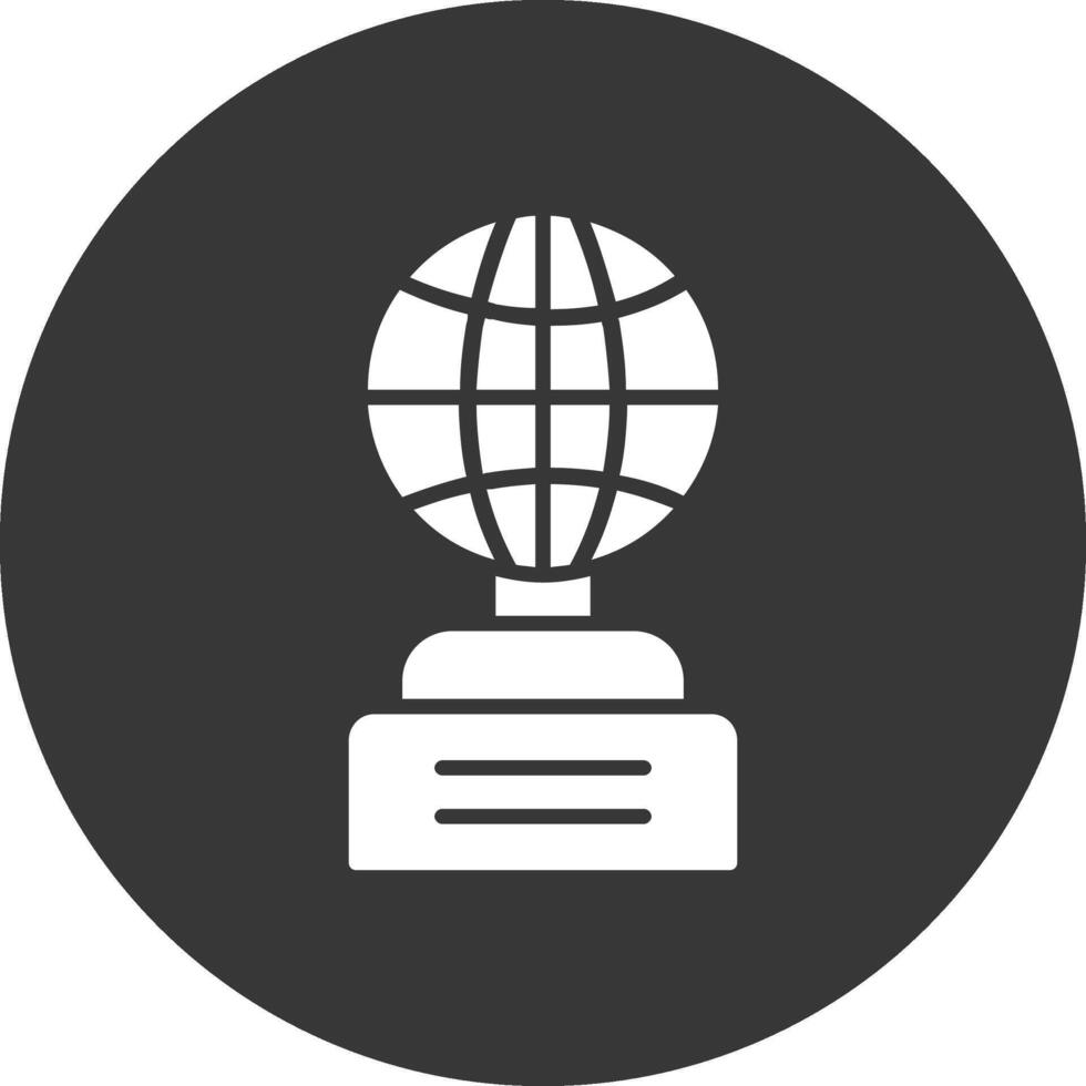 icône inversée de glyphe de globe vecteur