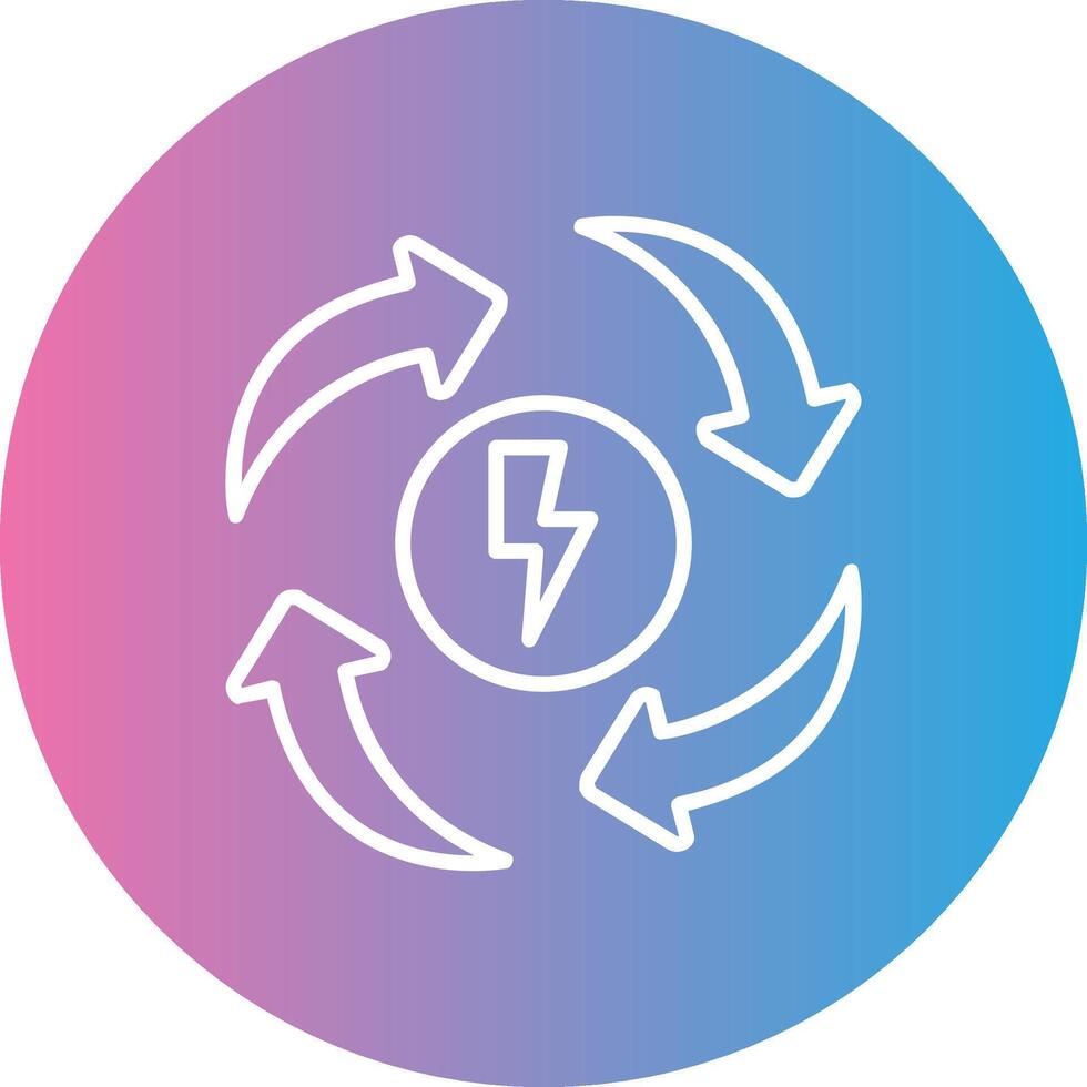 éco énergie ligne pente cercle icône vecteur