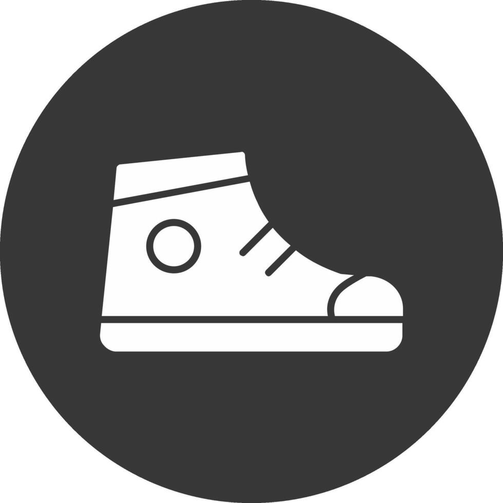 soutien des chaussures glyphe inversé icône vecteur