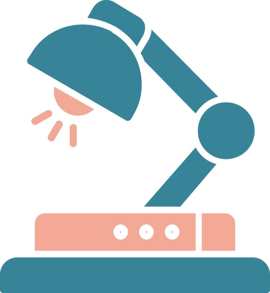 icône de deux couleurs de glyphe de lampe de bureau vecteur