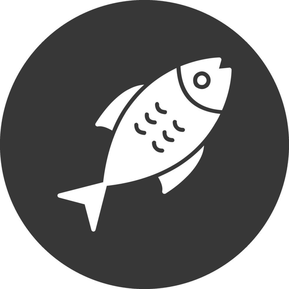 icône inversée de glyphe de poisson vecteur