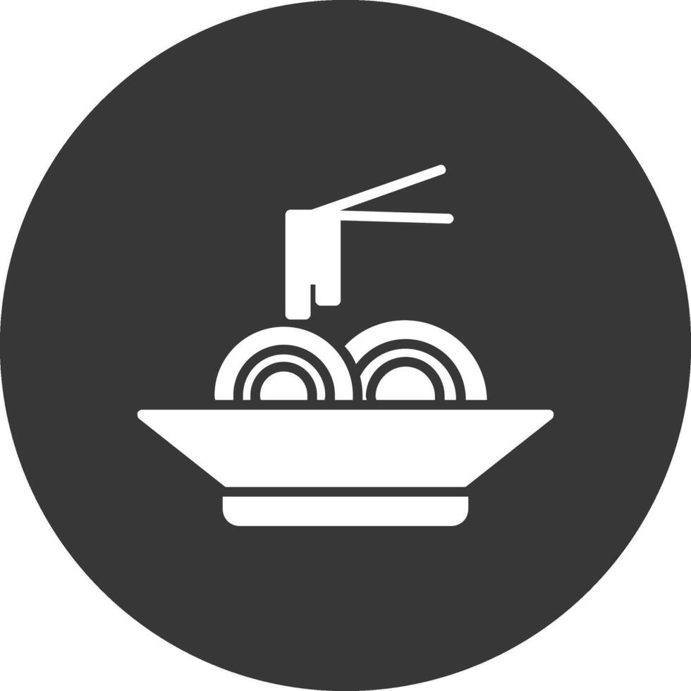 icône inversée de glyphe de pâtes vecteur