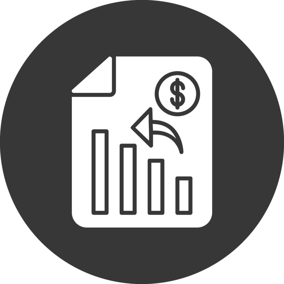 analytique glyphe inversé icône vecteur