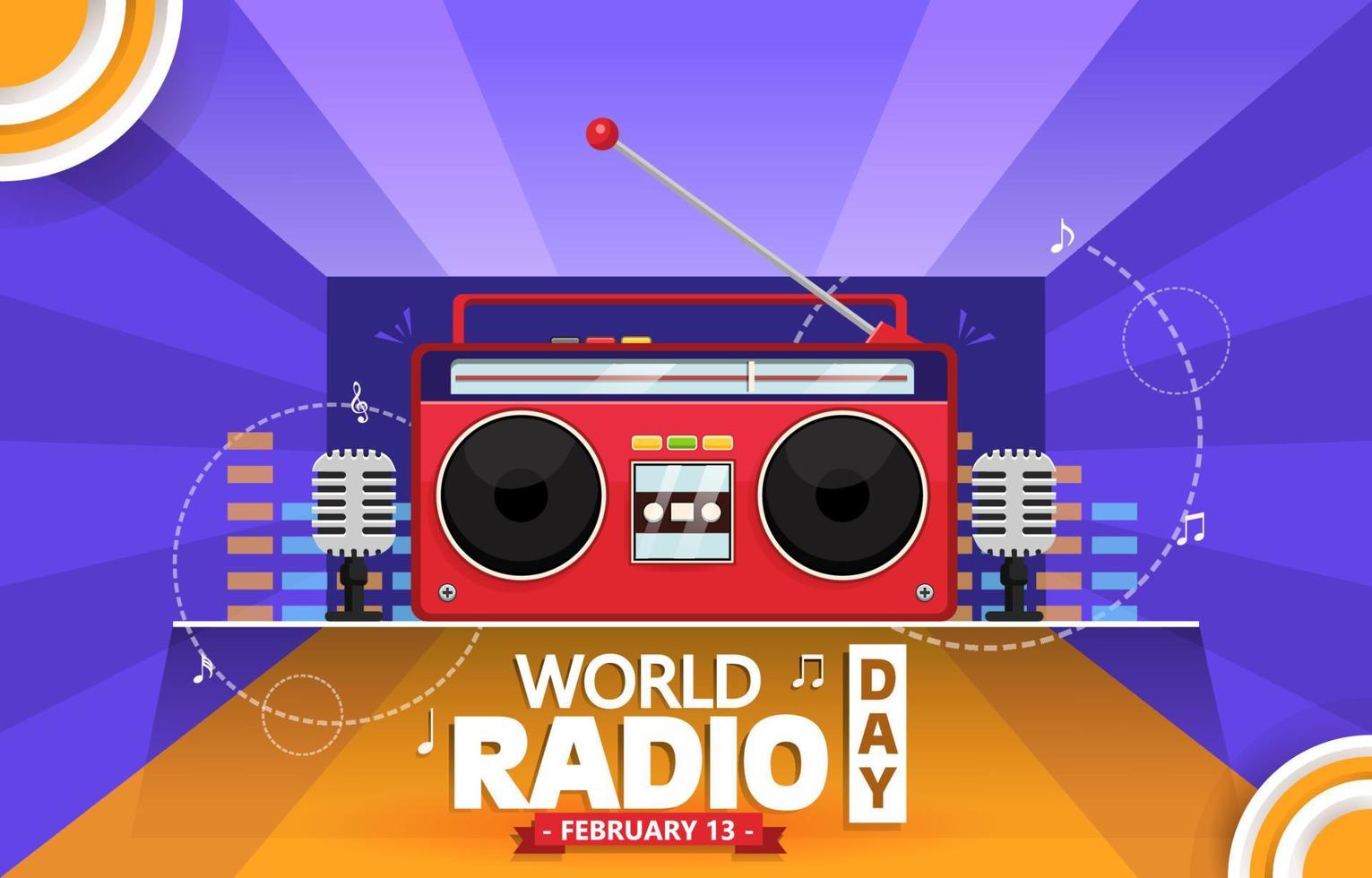 fond de la journée mondiale de la radio vecteur