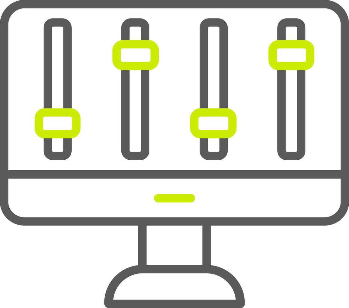 ordinateur contrôle ligne deux Couleur icône vecteur