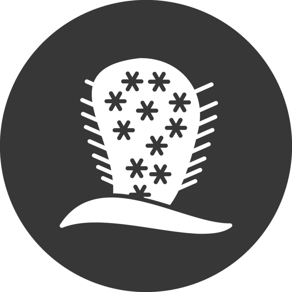 icône inversée de glyphe de cactus vecteur
