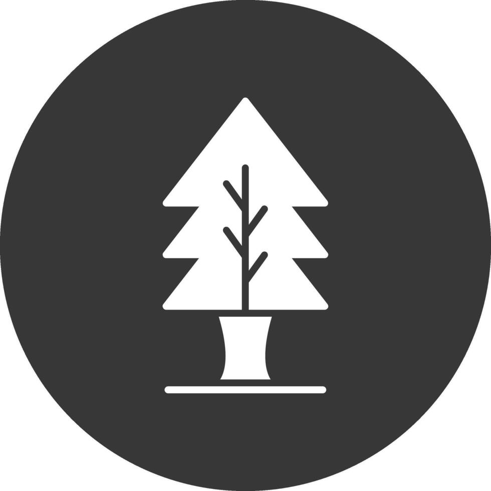 icône inversée de glyphe d'arbre vecteur