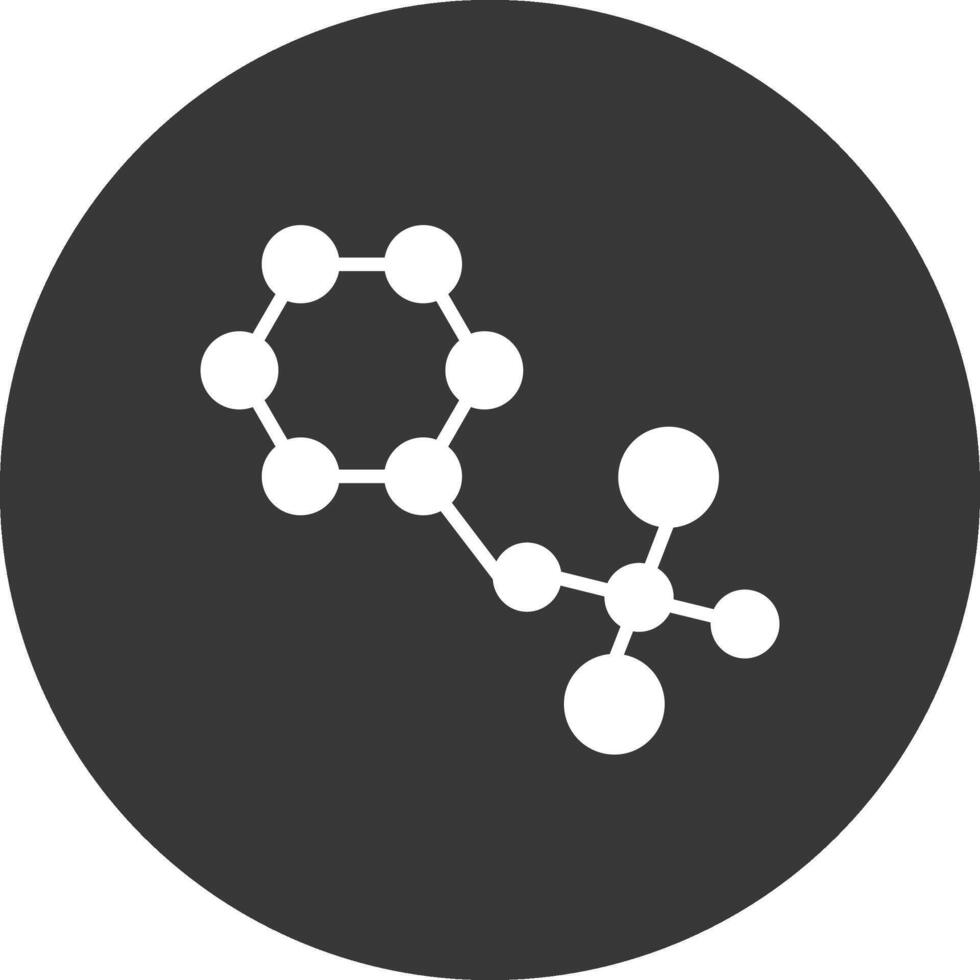 icône inversée de glyphe de molécules vecteur