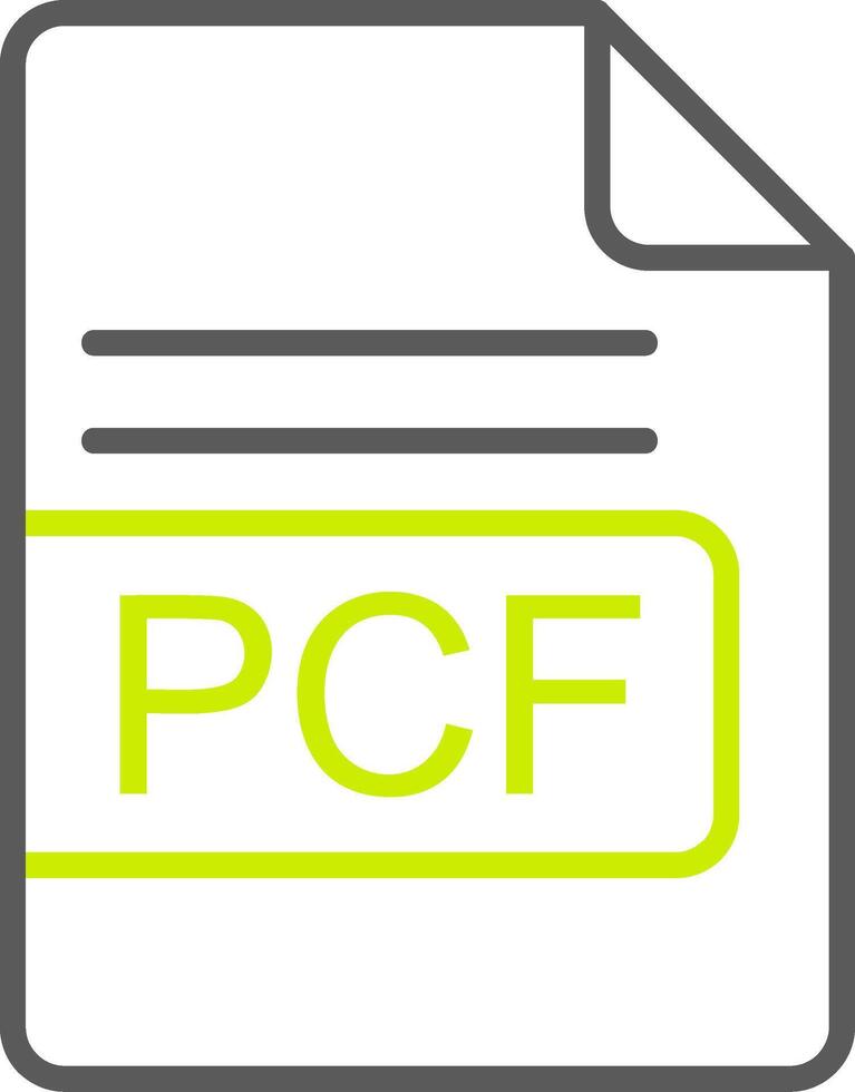 pcf fichier format ligne deux Couleur icône vecteur