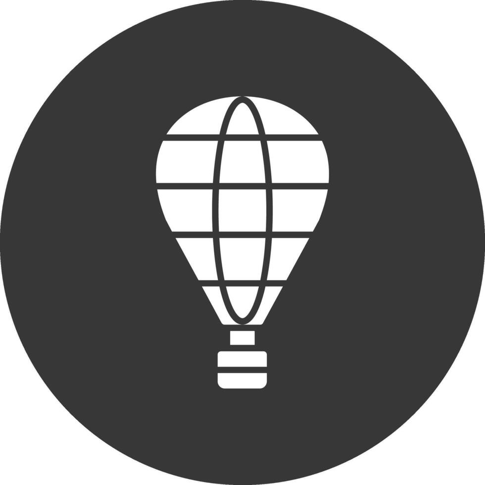 icône inversée de glyphe de ballon à air chaud vecteur