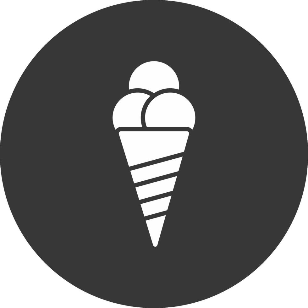 la glace crème cône glyphe inversé icône vecteur