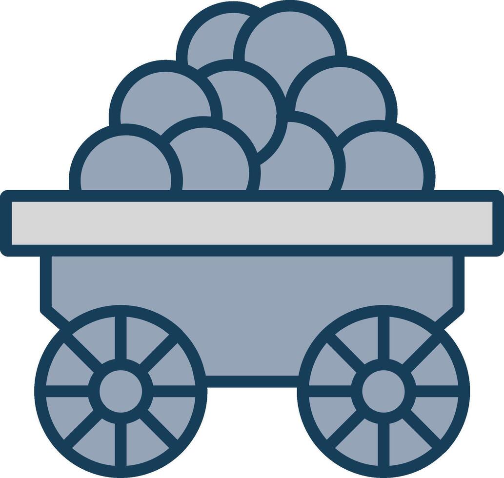 wagon ligne rempli gris icône vecteur